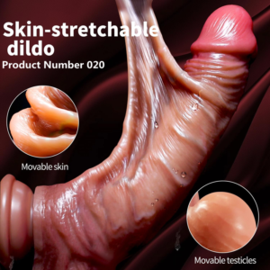 Product Number 020// Realistic Dildos for Women Skin Sliding Foreskin Testicles Dildo Anal Vaginal Stimulation Strapon Big Penis Sex Toys for Woman