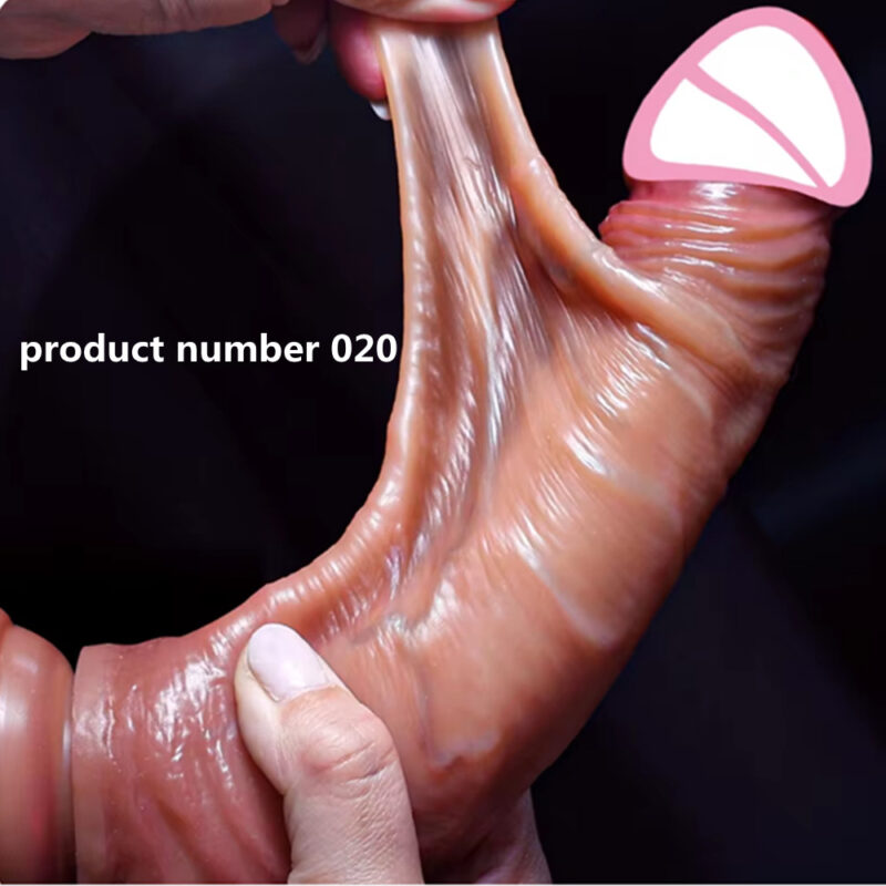 Product Number 020// Realistic Dildos for Women Skin Sliding Foreskin Testicles Dildo Anal Vaginal Stimulation Strapon Big Penis Sex Toys for Woman