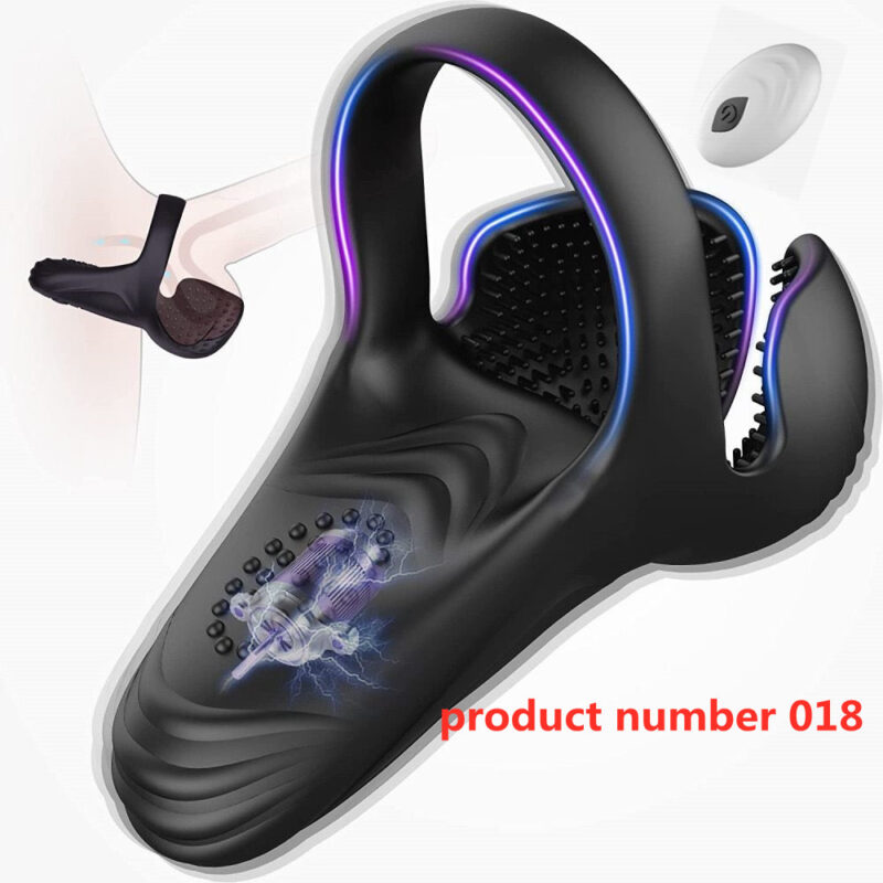 Product Number 018//Remote Vibrating Cock Penis Ring Sex Toys for Men Couple Delay Ejaculation Chastity Scrotum Testicles Male Massager Vibrator