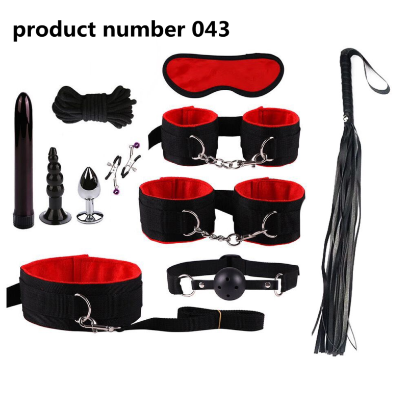 Product Number 043// Bondage Set Sex Toys Bdsm Handcuffs Vibrator Anal Plug sm Whip Erotic Toys Adult Games Sex Shop Harness Sexy Toys For Couples