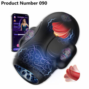 Product Number 090// Male Maturbator with 10 Licking Vibrating Modes & 3 Motors Stroker & Smart AI Sync App for 360° Pocket Pussy Wrap, Adult Sex Toy