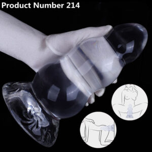 Product Number 214//  transparent safety soft silicone huge anal plug