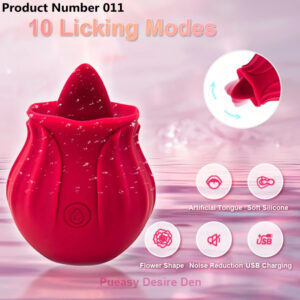 Product Number 011 // Rose Tongue Licking Oral Sucking Vibrator for Women Clit Stimulator Female Masturbation Sucker Lick Sex Toy