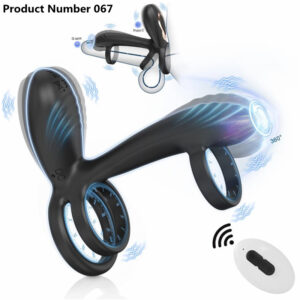 Product Number 067 // Remote Control Dual Penis Ring Vibrator for Men Delay Time Prostate Massager Cock Rings Twisting Vibrating Sex Toy for Men