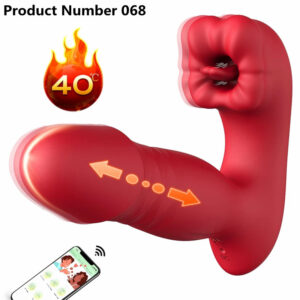 Product Number 068 //  Thrusting Dildo Tongue Vibrator App Control Wearable Clit Vagina G Spot Massager Nipple Anal Female Masturbate Sex Toy