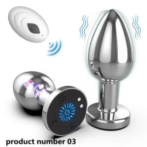 Product Number 03 // Vibrating Anal Plug Vibrator Remote Control 10 Powerful Vibrations Prostate Massager with Flashing Light Base Sex Toy for Couple