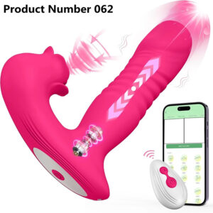 Product Number 062 // APP Rose Thrust Vibrator Strong Sucking Female Wearable G-spot Clitoris Stimulator Female Toy Clitoris Masturbator Dildo Sex Toy