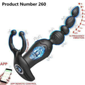 Product Number 260 // APP Control Anal Beads Prostate Massage Vibrating Butt Plug Penis Cock Ring Vibrator Anal Plug Stimulator Delayed Ejaculation